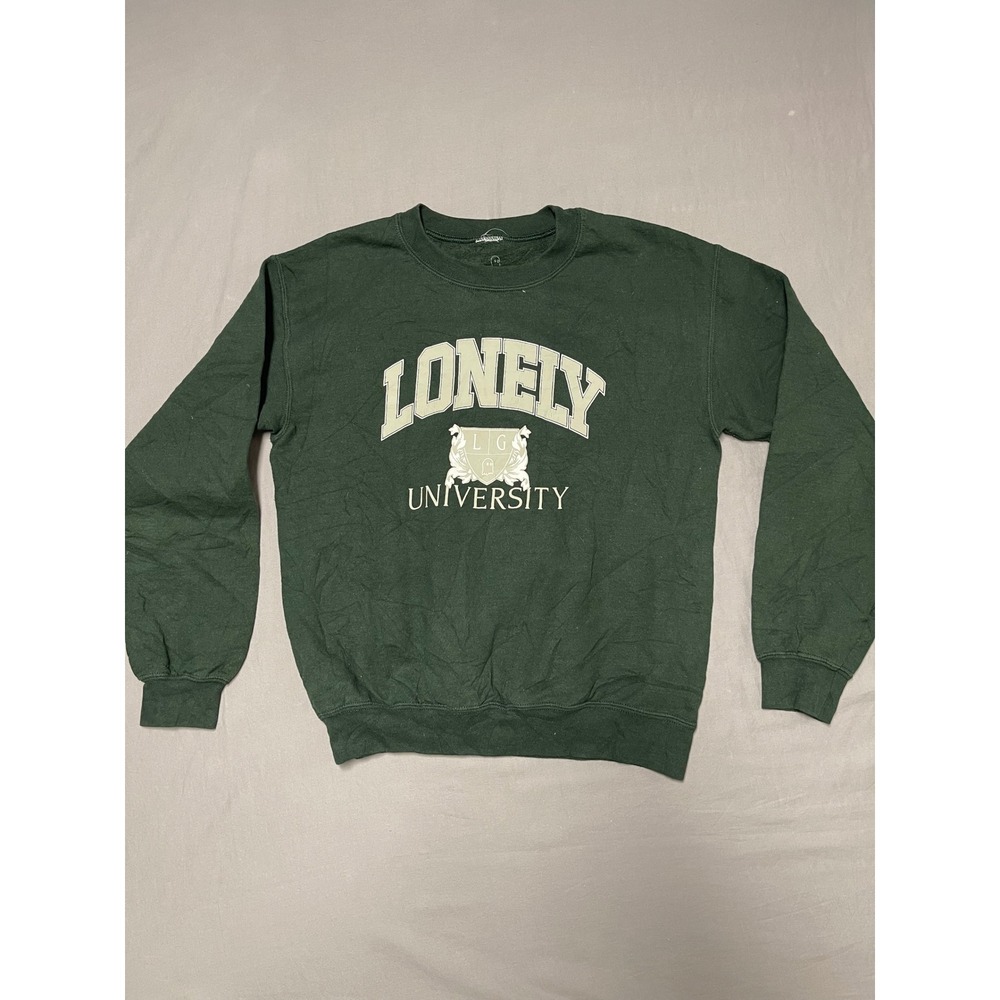 Lonely Ghost University Crewneck Sweatshirt Forest Green Mens Small